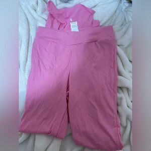 shein pink flared leggings size M